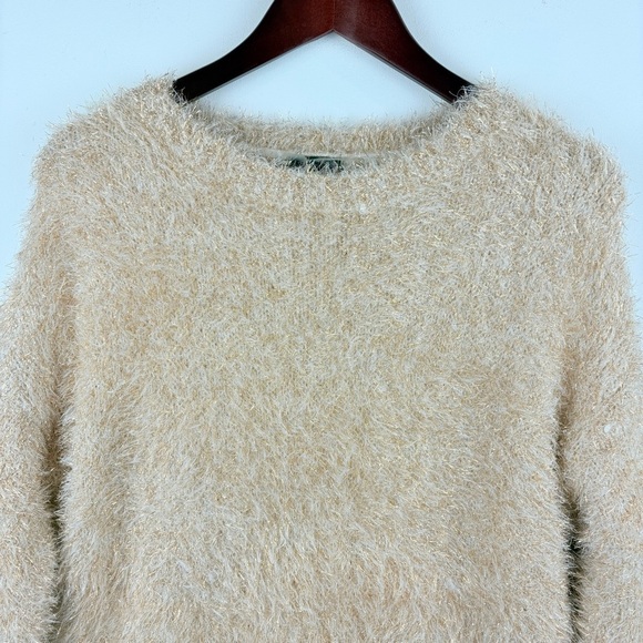 Wild Fable Women's Sweater Fuzzy Rose Pink Glitter Pullover Size Small New - Picture 3 of 6